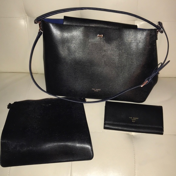Handbags - Ted Baker Vintage Black Purse with Clutch Wallet